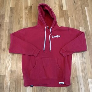 Cookies Hoodie Men Large Red/white Logo Pullover Fleece Sweatshirt
